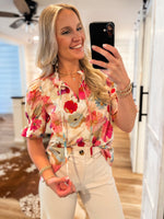 Load image into Gallery viewer, Nothing Sweeter Magenta Floral Blouse
