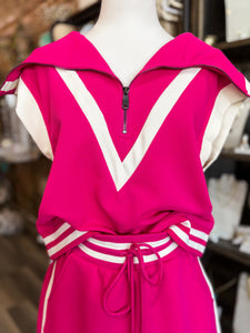 Off The Court Magenta Tank & Skirt Set