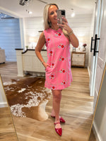 Load image into Gallery viewer, On Her Way Pink Floral Embroidered Shift Dress
