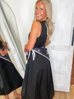 Load image into Gallery viewer, Sweet Style Black Bubble Midi Dress
