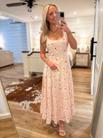 Load image into Gallery viewer, Just Between Us Powder Pink Floral Midi Dress
