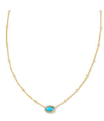 Load image into Gallery viewer, Mini Elisa Turquoise Magnesite Gold Satellite Short Pendant Necklace
