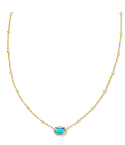 Mini Elisa Turquoise Magnesite Gold Satellite Short Pendant Necklace