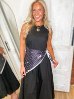Load image into Gallery viewer, Sweet Style Black Bubble Midi Dress
