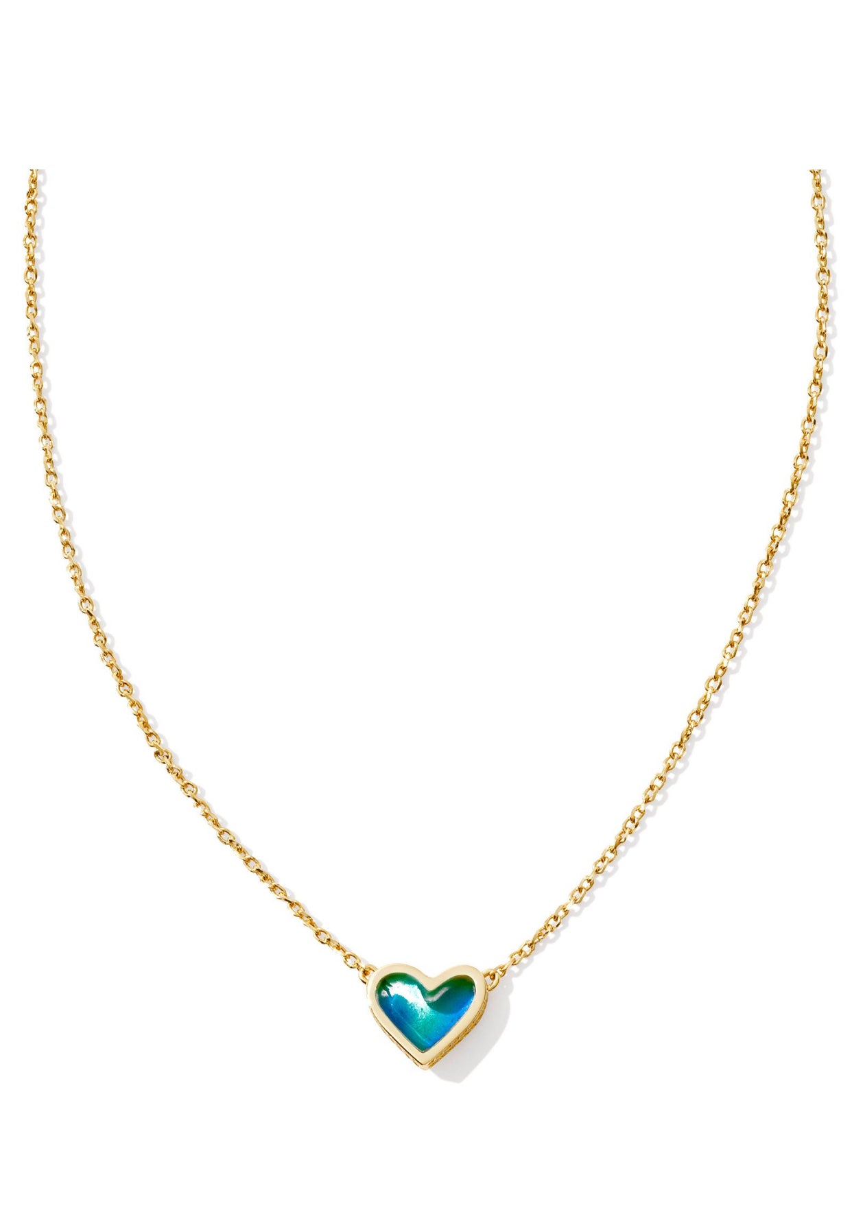 Framed Ari Heart Mood Stone Gold Pendant Necklace