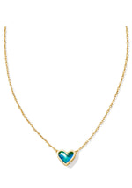 Load image into Gallery viewer, Framed Ari Heart Mood Stone Gold Pendant Necklace
