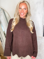Load image into Gallery viewer, Cabin Fever Chocolate Knit Sweater
