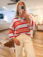 Load image into Gallery viewer, Good Work Powder Blue Stripe S/S THML Sweater
