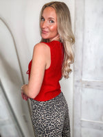 Load image into Gallery viewer, Bless Me Red Bow Tie Vest
