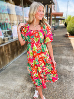 Load image into Gallery viewer, My Moment Floral THML Midi Dress
