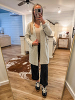 Load image into Gallery viewer, Beyond Words Taupe Plaid Long Cardigan

