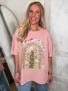Best Wishes Rose Rainbow Patch S/S Tee