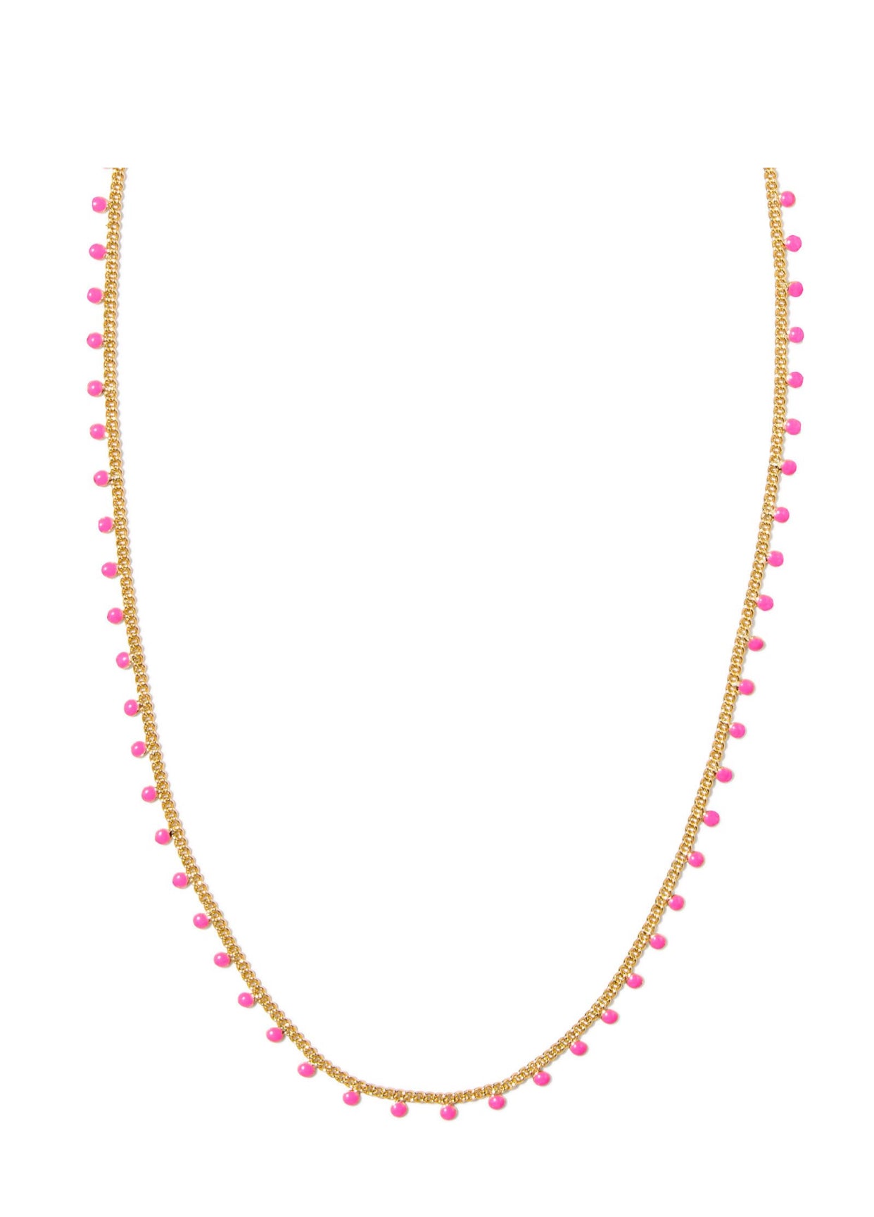 Kelsey Pink Enamel Gold Strand Necklace