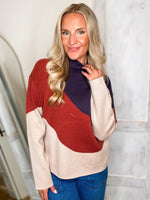 Load image into Gallery viewer, Just Ask Navy &amp; Brick Sweater
