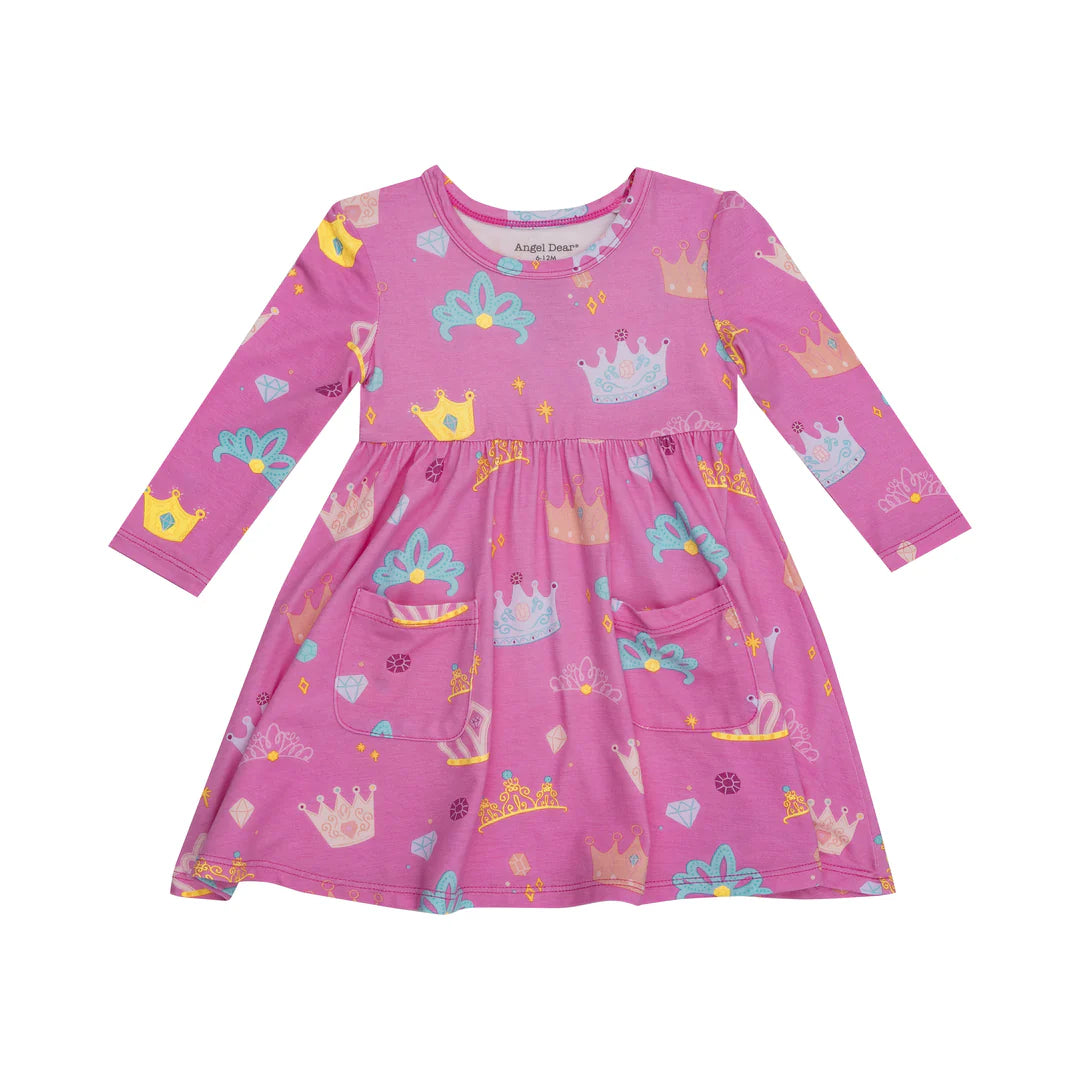 Angel Dear Princess Crowns Twirly L/S Dress