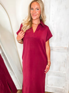 Found You Burgundy Luxe Butter Maxi Dress