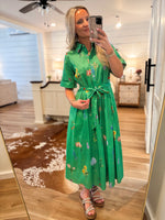 Load image into Gallery viewer, Relate To Me Kelly Green Floral Midi Dress
