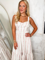 Load image into Gallery viewer, Single Moment Pink Floral Midi Dress

