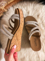 Load image into Gallery viewer, Summer Glow Rhinestone Corkys Wedge
