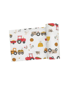 Angel Dear Happy Tractors Swaddle Blanket