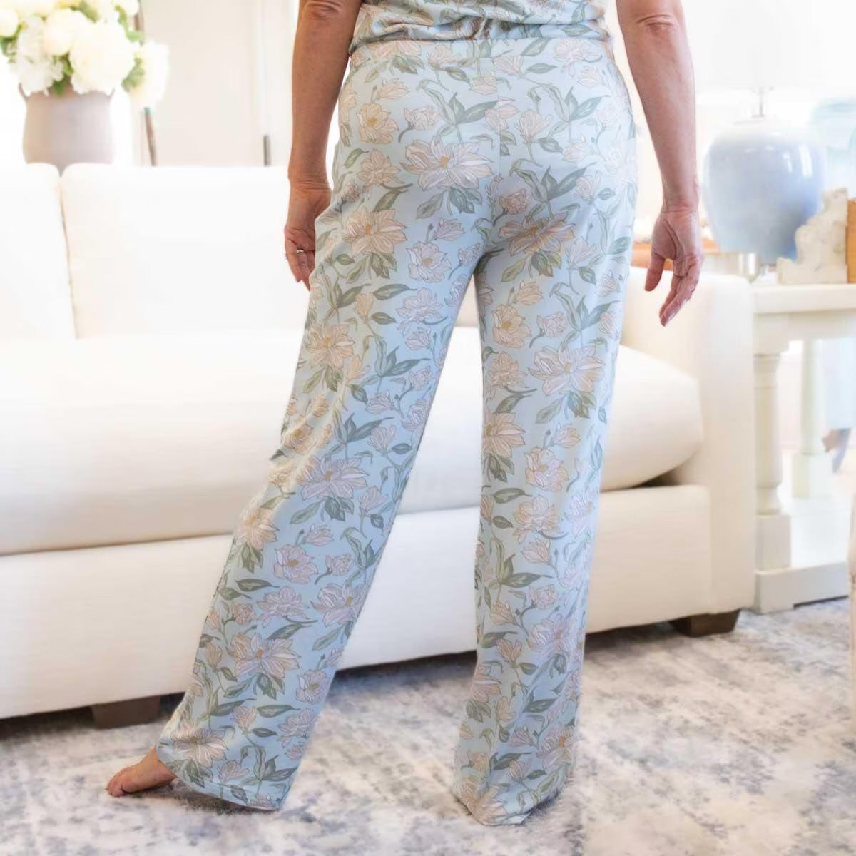 Magnolia Misty Blue Sleep Pants - The Royal Standard