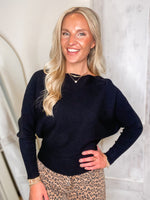 Load image into Gallery viewer, Here For You Black Knit PINCH Pico Sweater
