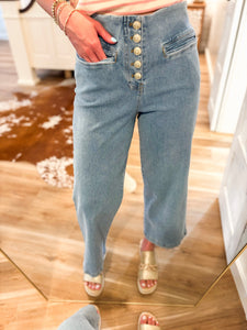 Classy Outing Light Cropped Denim
