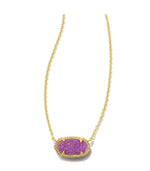Load image into Gallery viewer, Elisa Mulberry Drusy Pendant Gold Necklace
