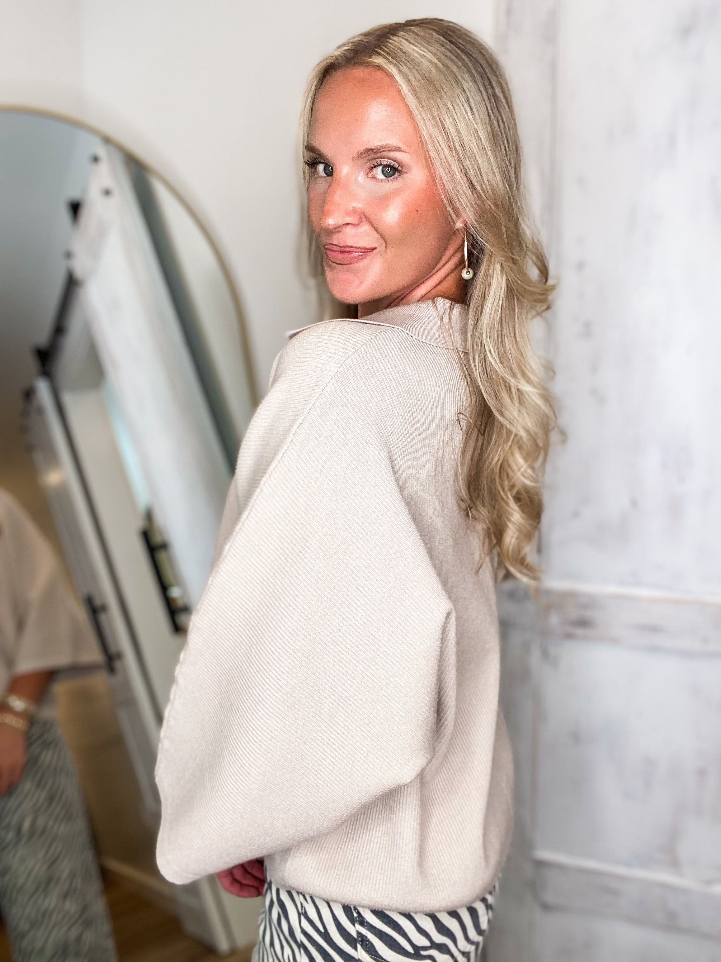 Part Ways Stone Knit Sweater