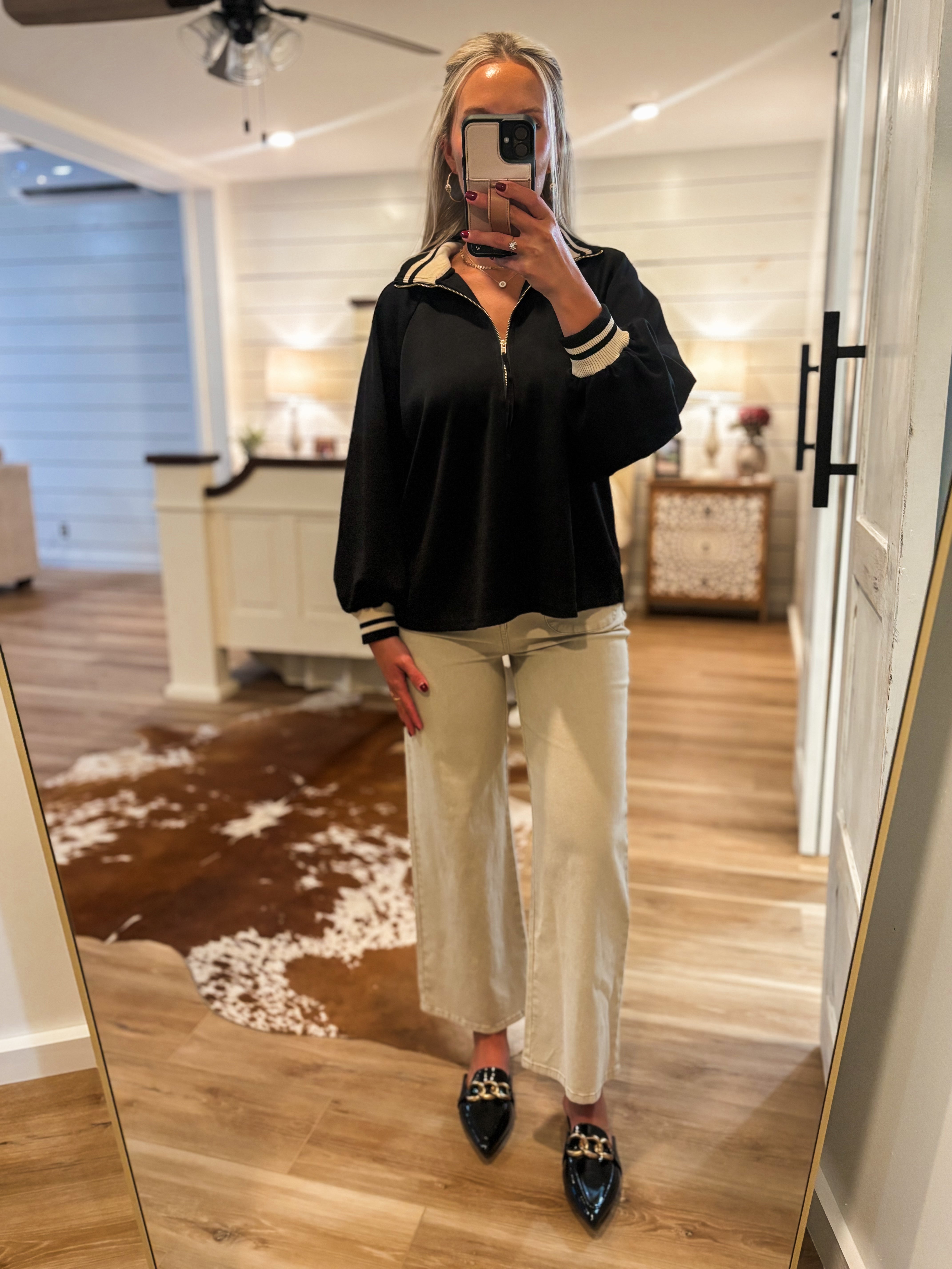 Not For Long Black Contrast Blouse