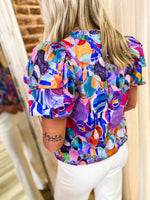 Load image into Gallery viewer, Make Today Better Purple Abstract Blouse
