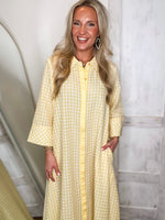 Load image into Gallery viewer, Sweet Sound Lemon Gingham Maxi Dress

