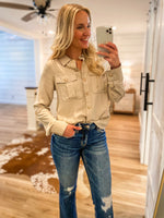 Load image into Gallery viewer, Working Girl Ivory Button Down Blouse
