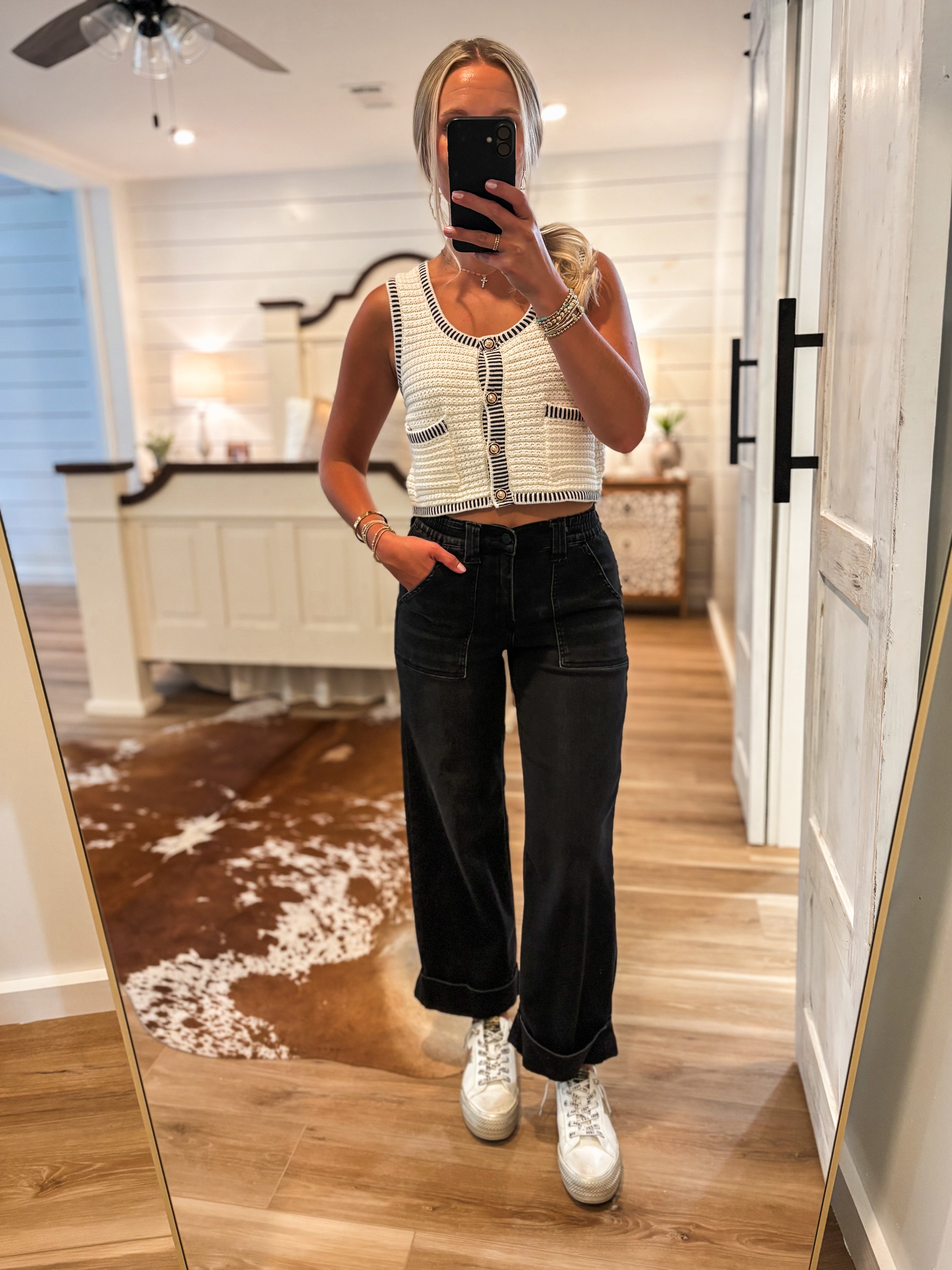 Prepped For The Day Ivory Knit Vest Tank