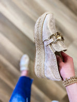 Load image into Gallery viewer, Jhenee Espadrille Metallic Gold Dolce Vita Loafer
