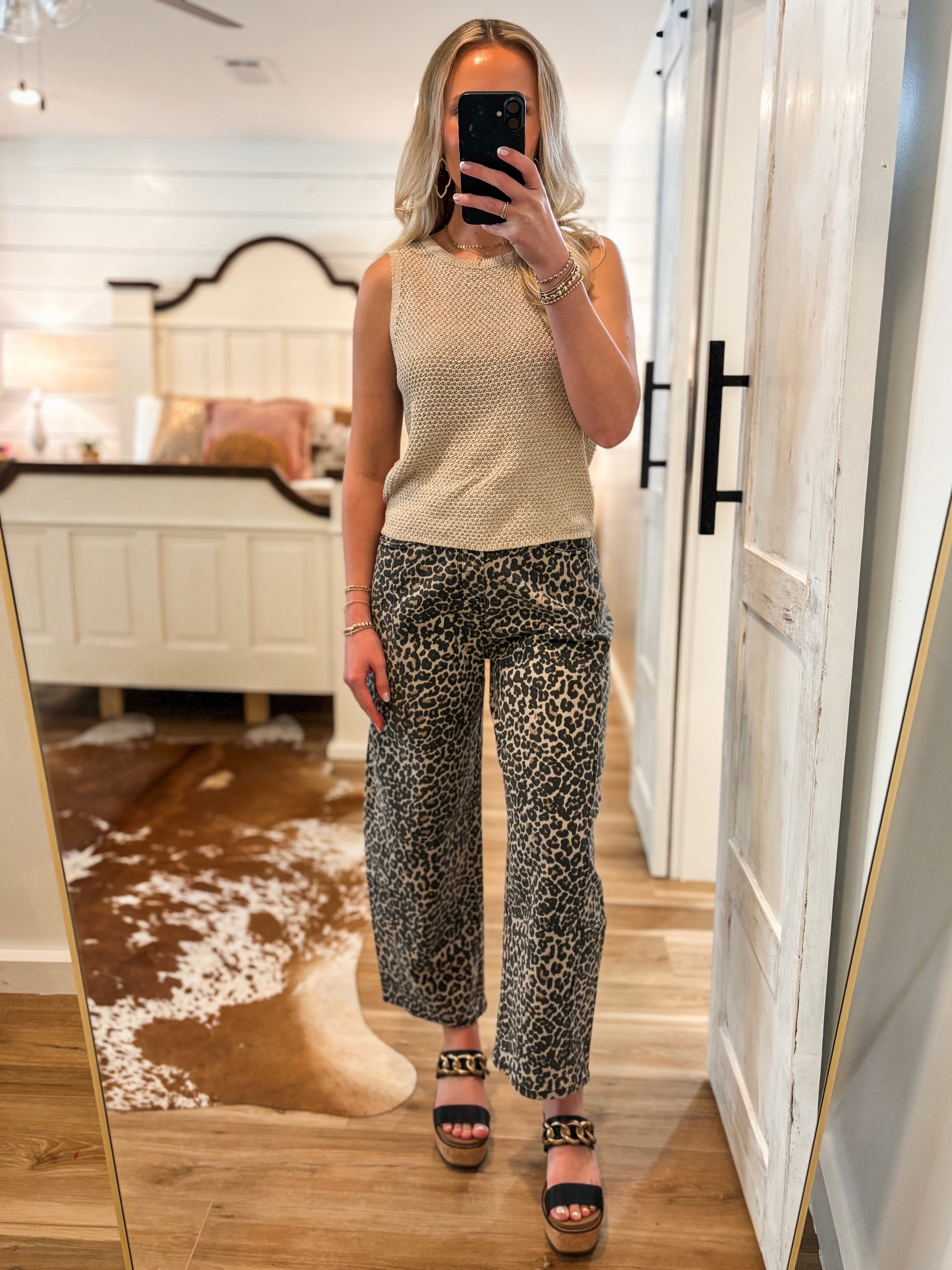 Dream Of Me Taupe Shimmer Knit Tank