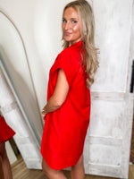 Load image into Gallery viewer, New Find Red Linen Mini Dress
