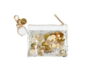 Spirit Squad Gold Confetti Mini Keychain Wallet