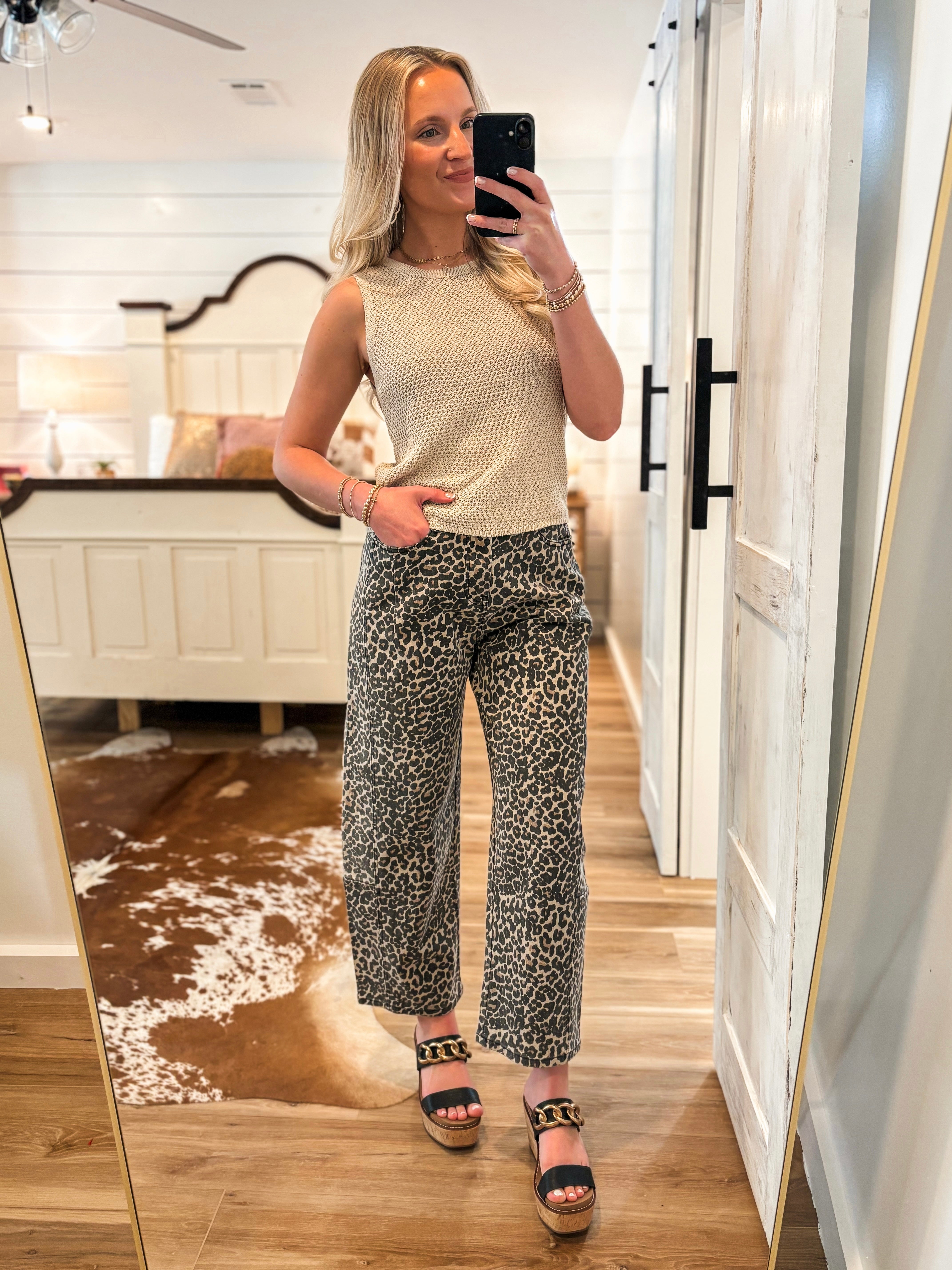 Dream Of Me Taupe Shimmer Knit Tank