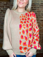 Load image into Gallery viewer, Looking Out Taupe Leopard Sweater
