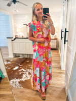 Load image into Gallery viewer, Dance With Me Pink Multi Floral ADRIENNE Top &amp; Maxi Skirt Set
