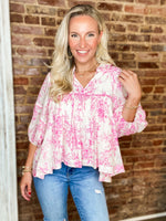 Load image into Gallery viewer, In A Dream Pink Floral Blouse
