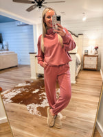 Load image into Gallery viewer, Set The Tone Washed Rose Modal Pullover &amp; Jogger Set
