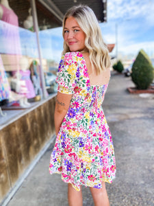 In The Sun White & Pink Floral Dress