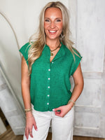 Load image into Gallery viewer, Enough For Me Kelly Green S/S Sweater
