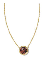 Load image into Gallery viewer, Basketball Orange Goldstone Short Gold Pendant Necklace
