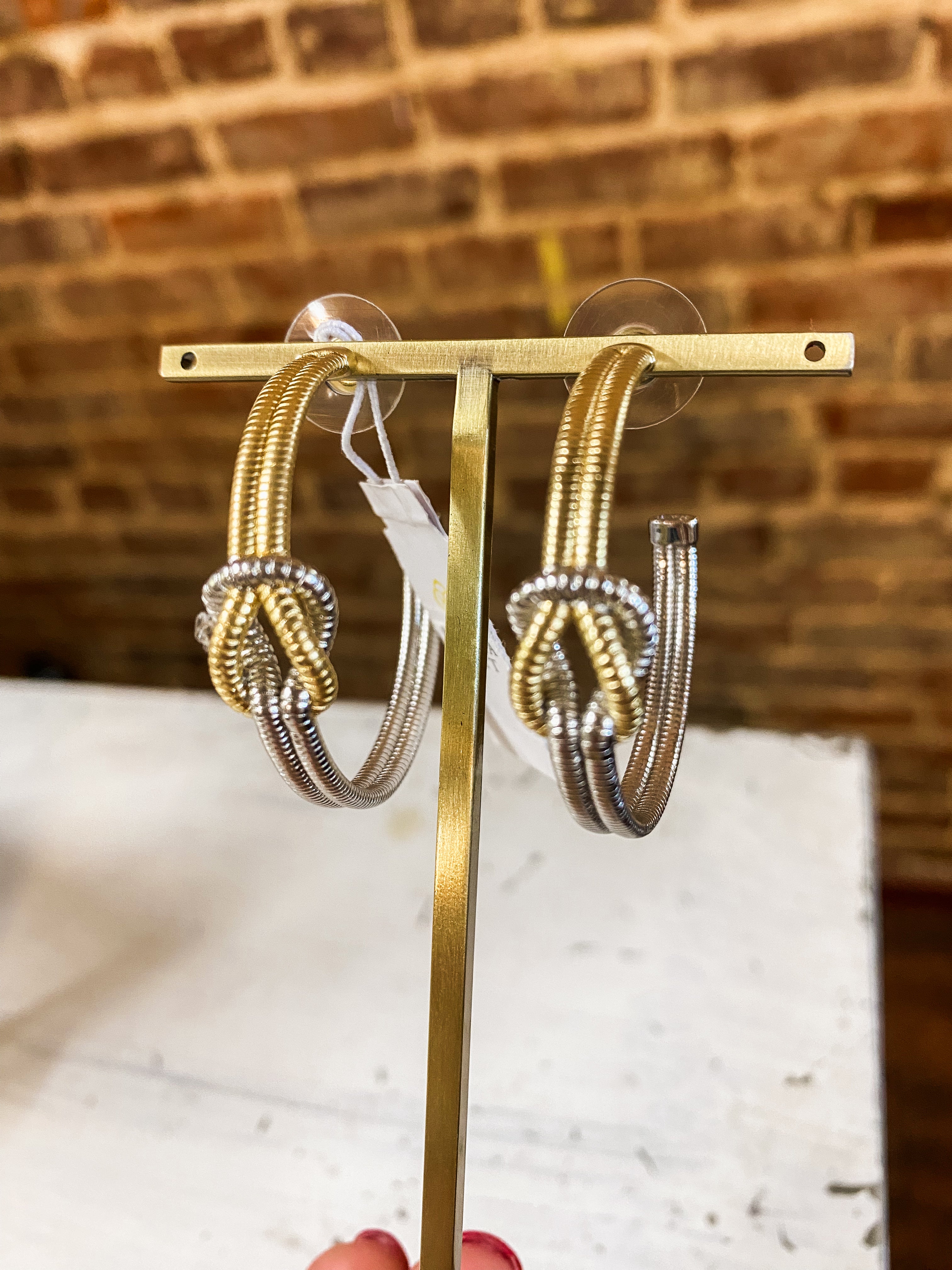 Annie Mixed Metal Knot Earrings