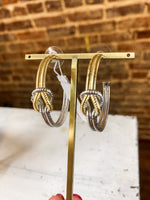 Load image into Gallery viewer, Annie Mixed Metal Knot Earrings
