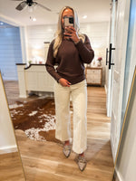 Load image into Gallery viewer, Almost Home Brown Knit Sweater
