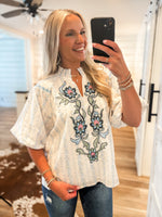 Load image into Gallery viewer, Future Plans Powder Blue Embroidered Blouse
